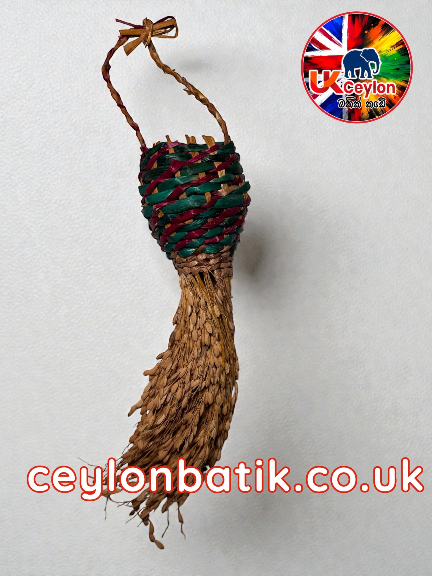 Natural Paddy & Pan Wall Hanging | වී කරල් සහ පං බිත්ති සැරසිලි