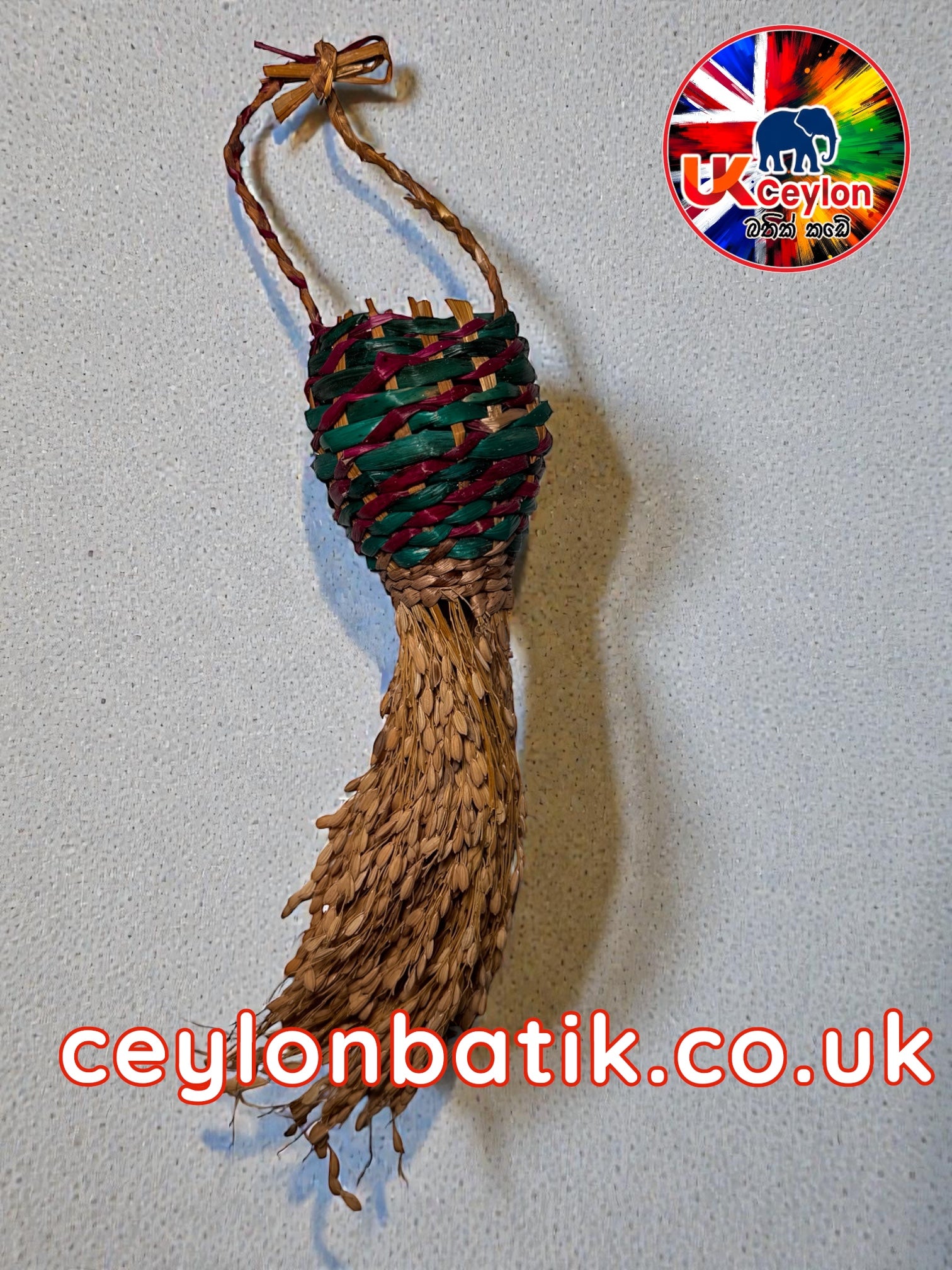 Natural Paddy & Pan Wall Hanging | වී කරල් සහ පං බිත්ති සැරසිලි