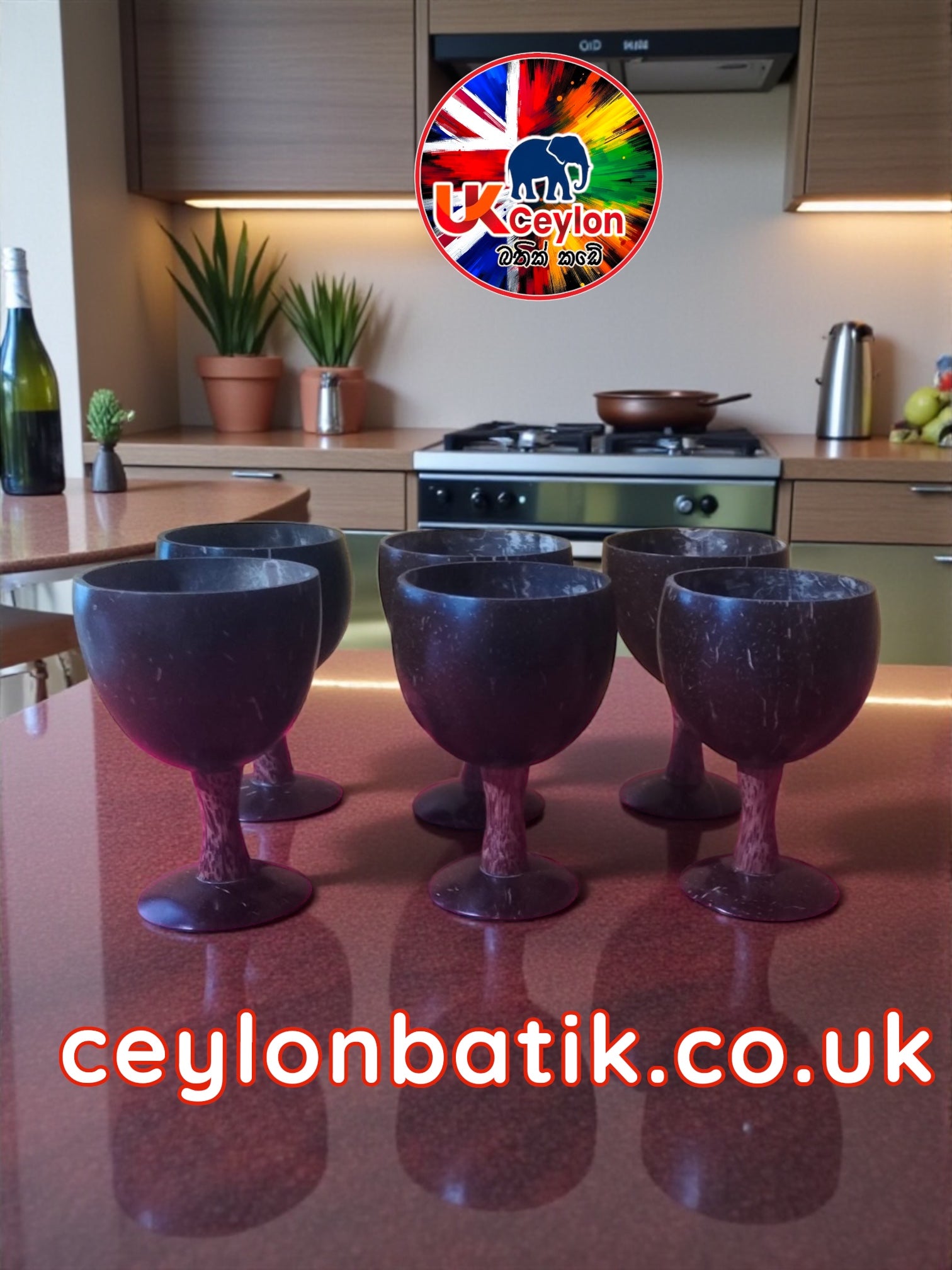 CocoVino Artisan Coconut Shell Wine Glass | පොල් කටු වයින් ග්ලාස්