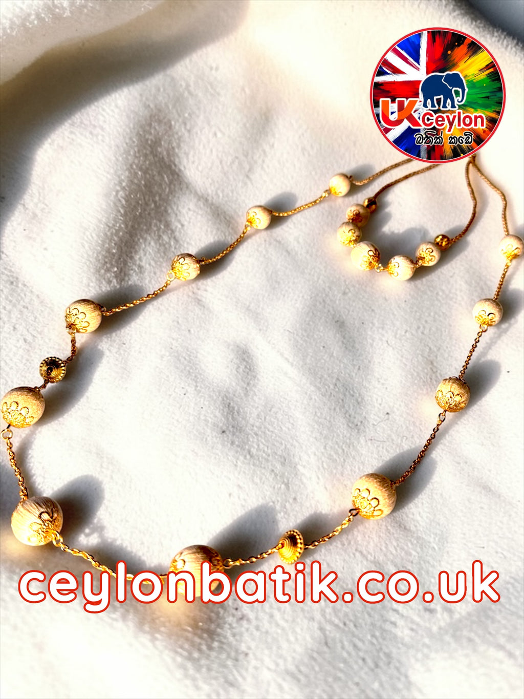 Ceylon Royal Agasthi Necklace – Handmade Silk Thread Kandyan Jewellery (දෙපොට අගස්ති – Kandyan Style)