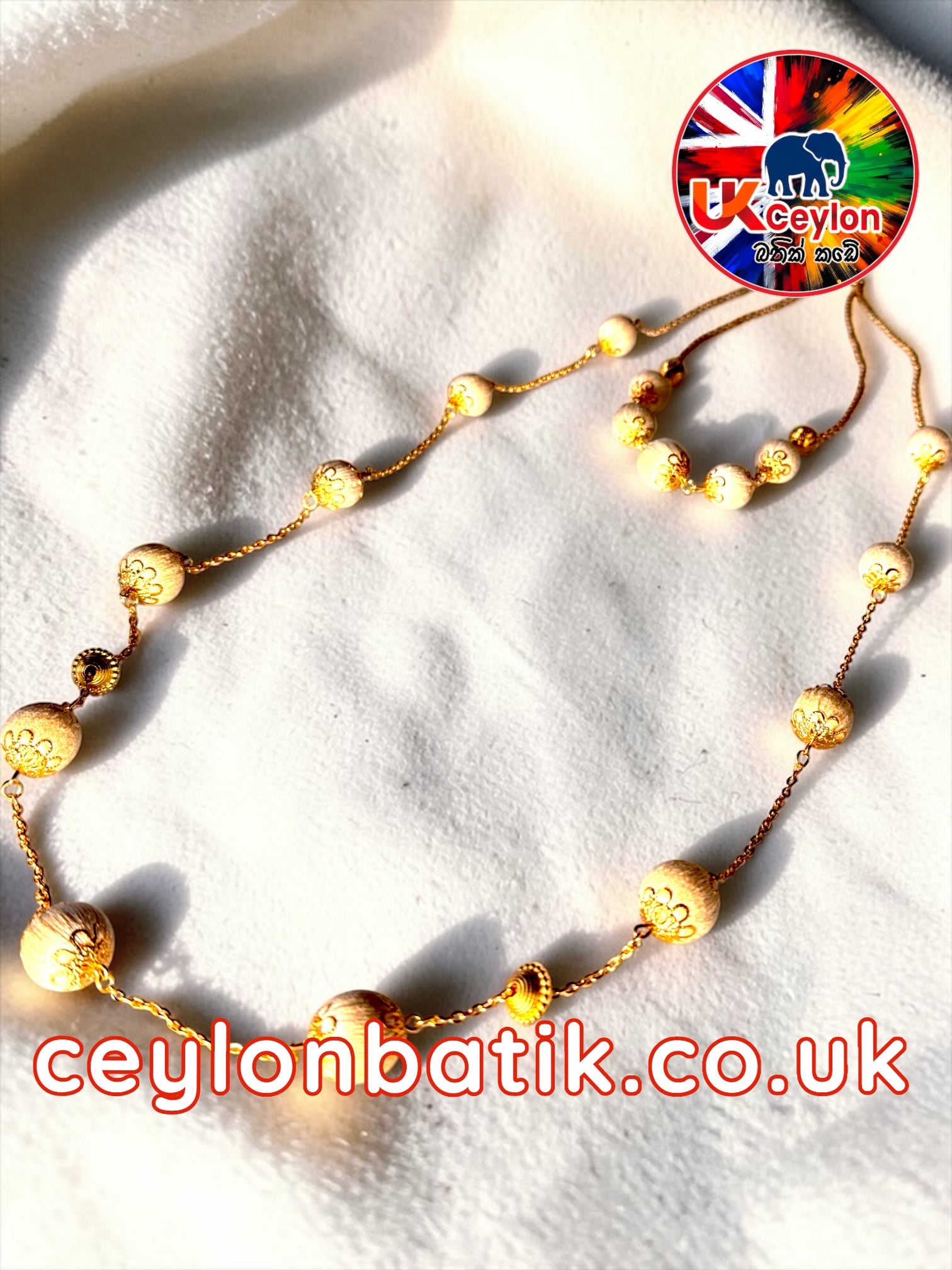 Ceylon Royal Agasthi Necklace – Handmade Silk Thread Kandyan Jewellery (දෙපොට අගස්ති – Kandyan Style)