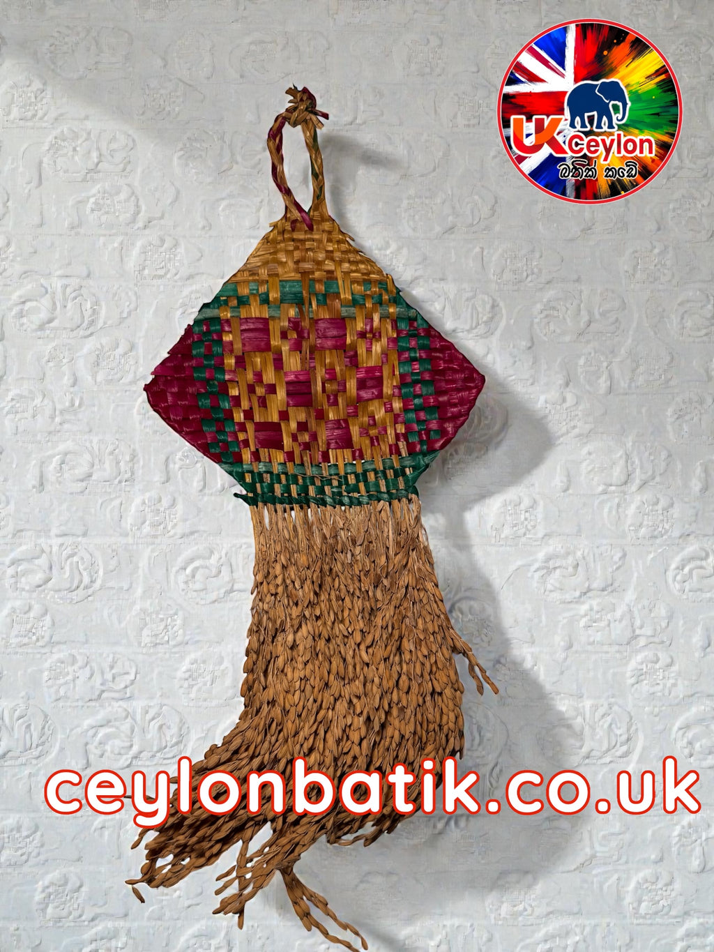 Natural Paddy & Pan Wall Hanging | වී කරල් සහ පං බිත්ති සැරසිලි