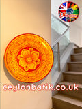 Ceylon Lotus Heritage Mahogany Wall Plate Décor 11"