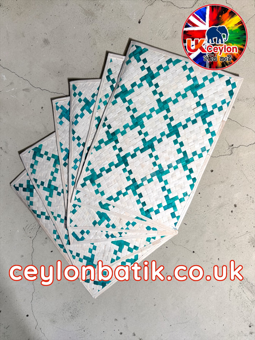 Ceylon Thal Weave – Handwoven Palmyra Placemats (6 Pack) තල්කොළ වියන ලද Table Mats – 6 Pack