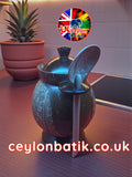 CocoSpice Artisan Salt Container Set|පොල්කටු ලුණු කුඩු බහාලන සමඟ හැන්ද