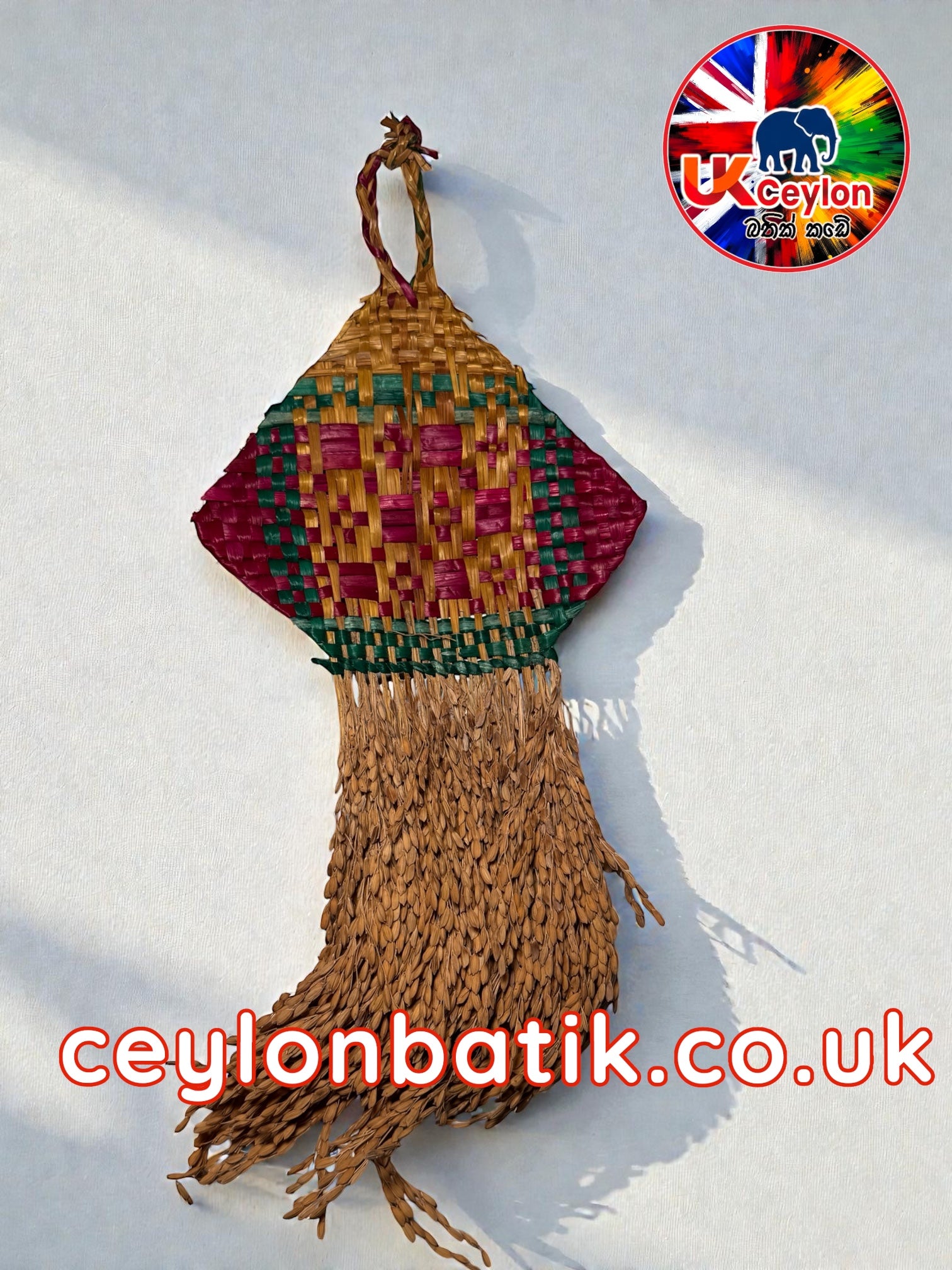 Natural Paddy & Pan Wall Hanging | වී කරල් සහ පං බිත්ති සැරසිලි