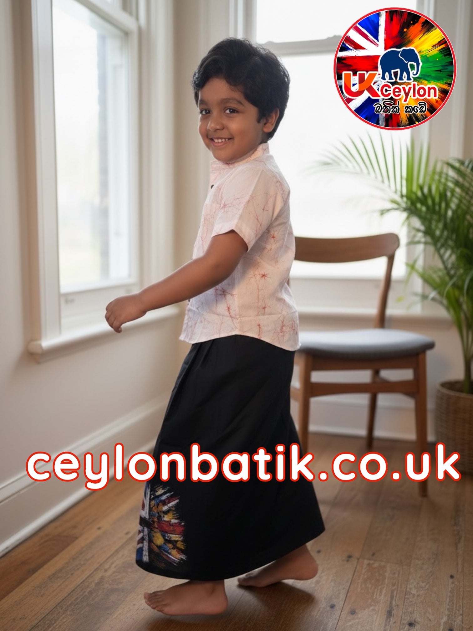 Little Ceylon Avurudu Royal Batik Set – Boys Sarong & Shirt | Awurudu Edition 2026