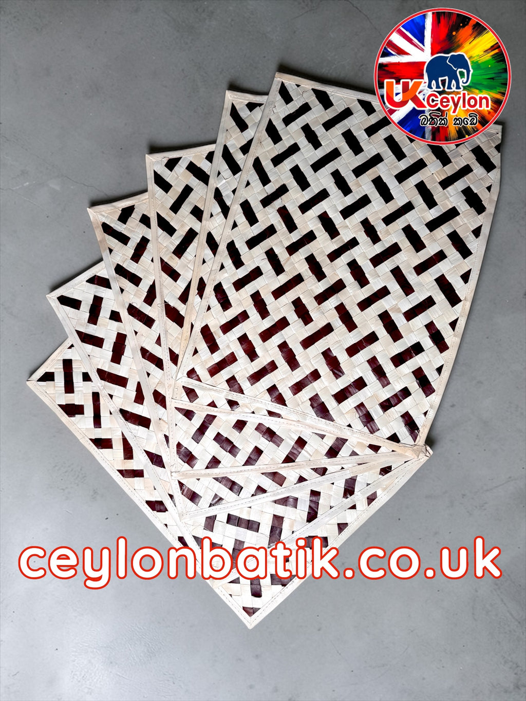 Ceylon Thal Weave – Handwoven Palmyra Placemats (6 Pack) තල්කොළ වියන ලද Table Mats – 6 Pack