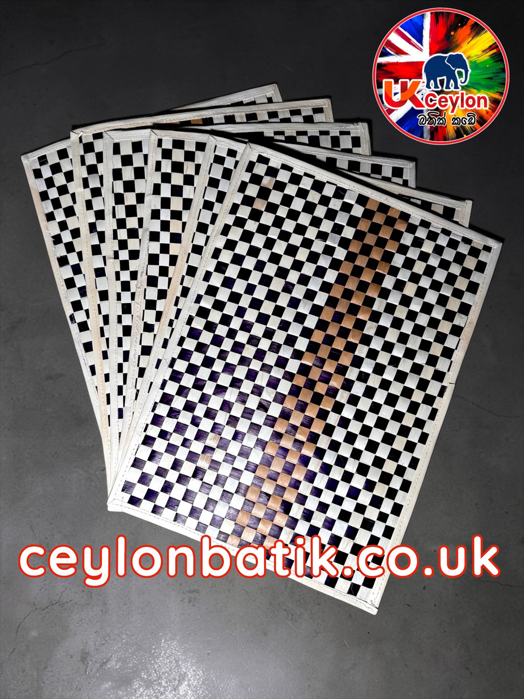 Ceylon Thal Weave – Handwoven Palmyra Placemats (6 Pack) තල්කොළ වියන ලද Table Mats – 6 Pack