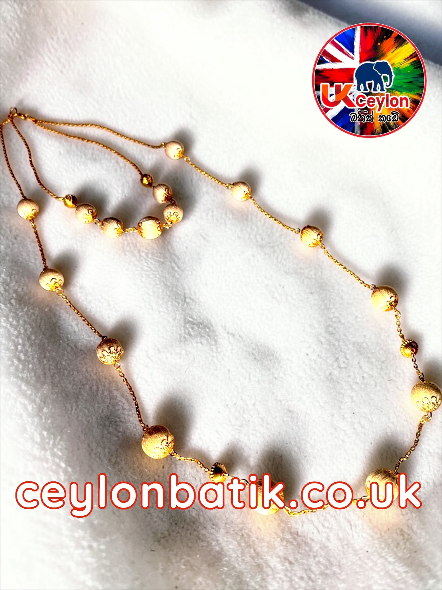 Ceylon Royal Agasthi Necklace – Handmade Silk Thread Kandyan Jewellery (දෙපොට අගස්ති – Kandyan Style)