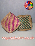 Square Handwoven Pan Basket | කොටු හැඩැති පං වට්ටිය