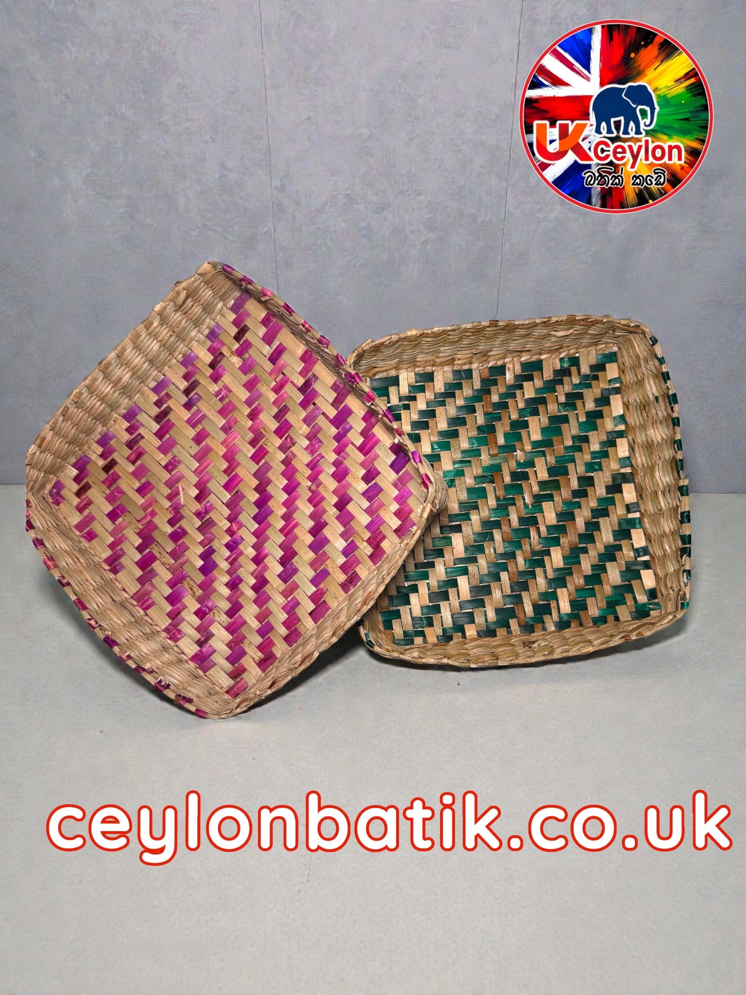 Square Handwoven Pan Basket | කොටු හැඩැති පං වට්ටිය