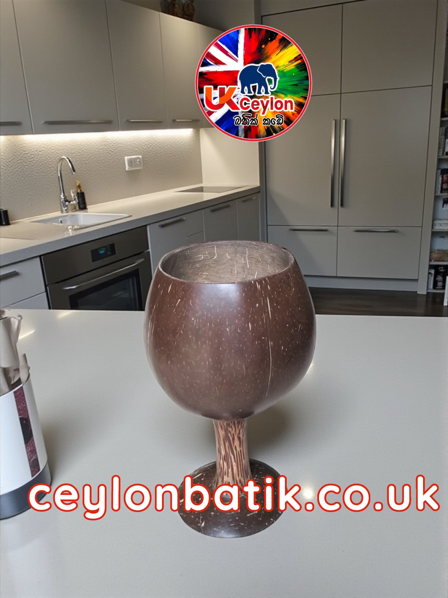 CocoVino Artisan Coconut Shell Wine Glass | පොල් කටු වයින් ග්ලාස්