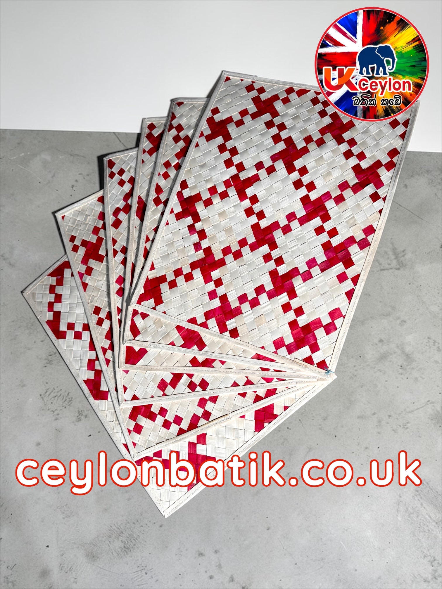 Ceylon Thal Weave – Handwoven Palmyra Placemats (6 Pack) තල්කොළ වියන ලද Table Mats – 6 Pack
