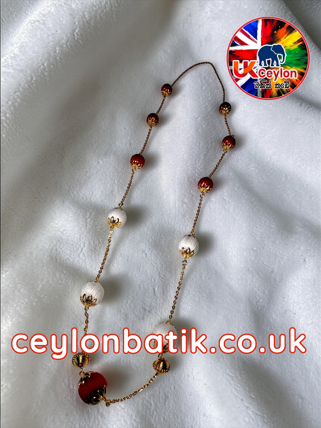 Ceylon Royal Agasthi Necklace – Handmade Silk Thread Kandyan Jewellery (තනිපොට අගස්ති – Kandyan Style)