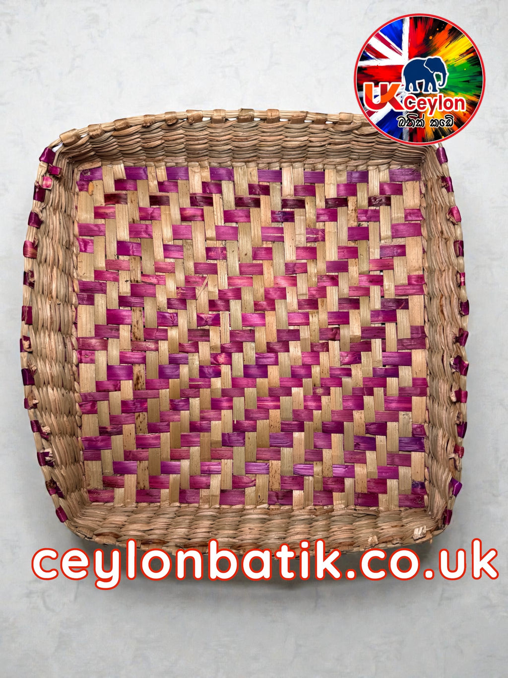 Square Handwoven Pan Basket | කොටු හැඩැති පං වට්ටිය