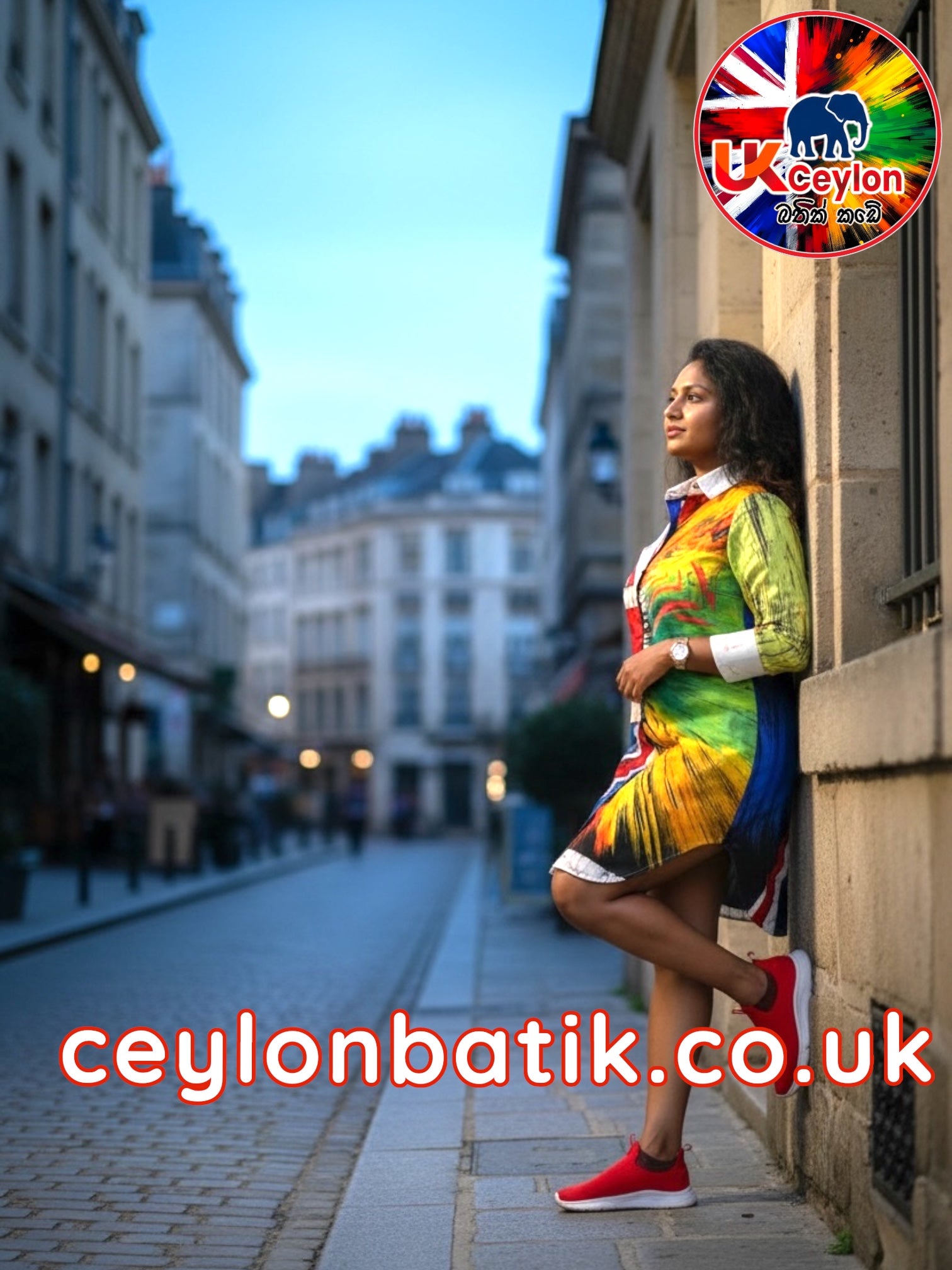 Handcrafted Batik Short Frock | UK & Sri Lanka Flag Edition| Awurudu Edition 2026