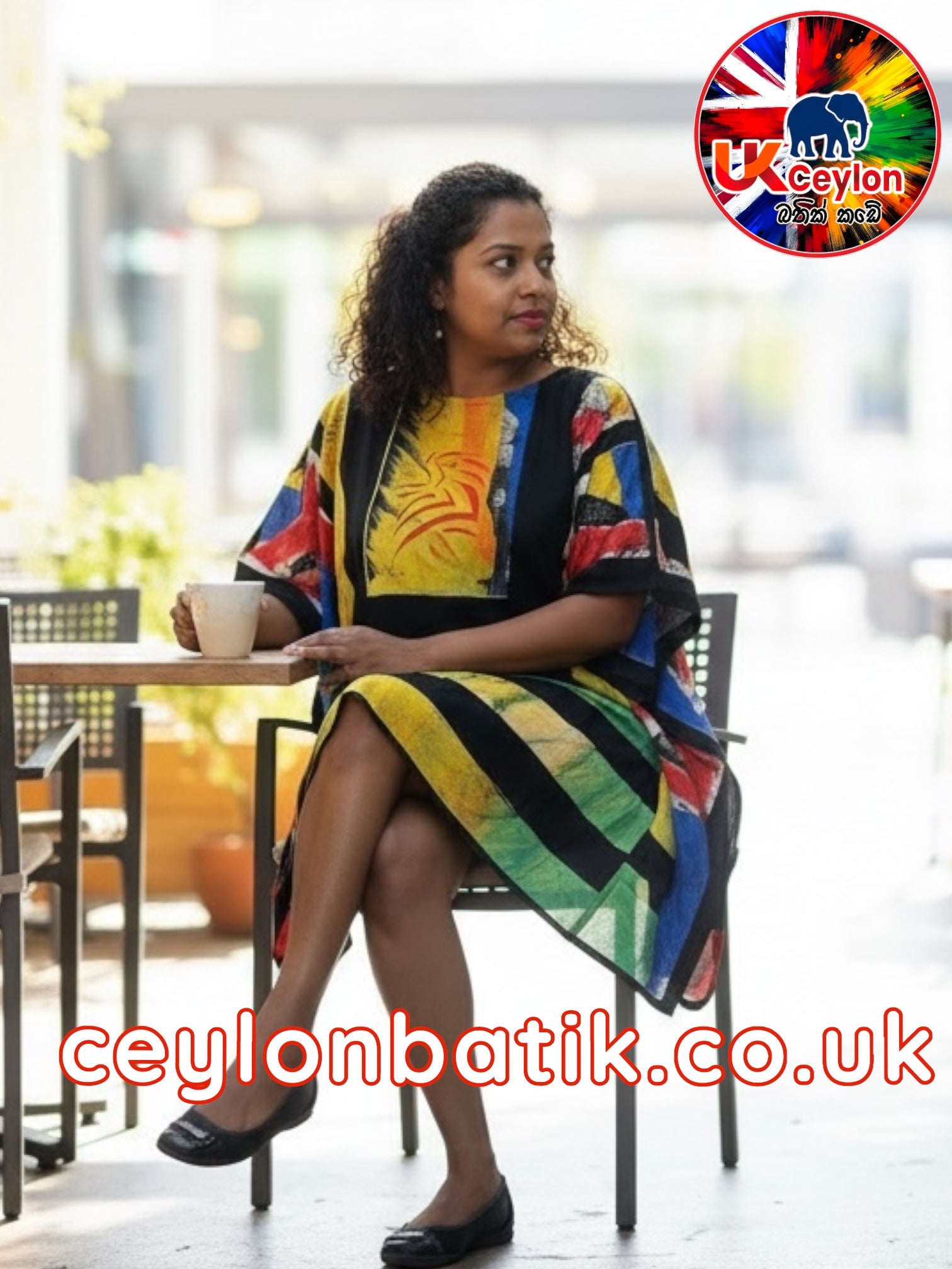 Handcrafted Batik Short Frock – UK & Sri Lanka Flag Edition