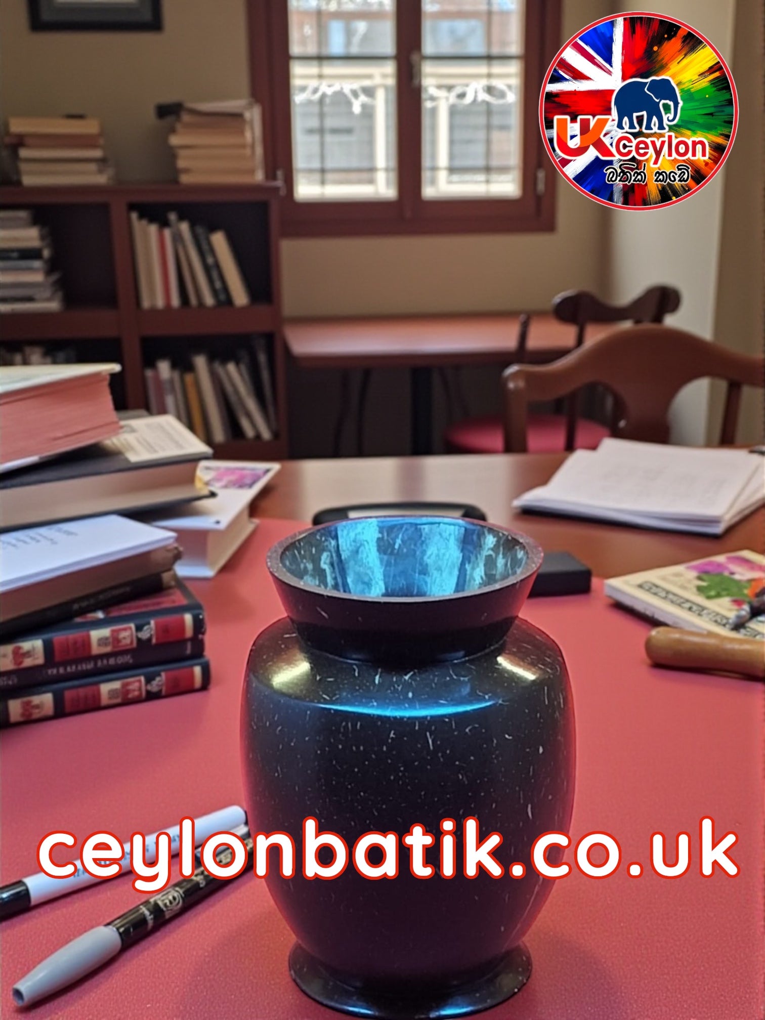 Ecoshell Artisan Pencil Holder | පොල්කටු පෑන් පැන්සල් රඳවනය 4.5 inch