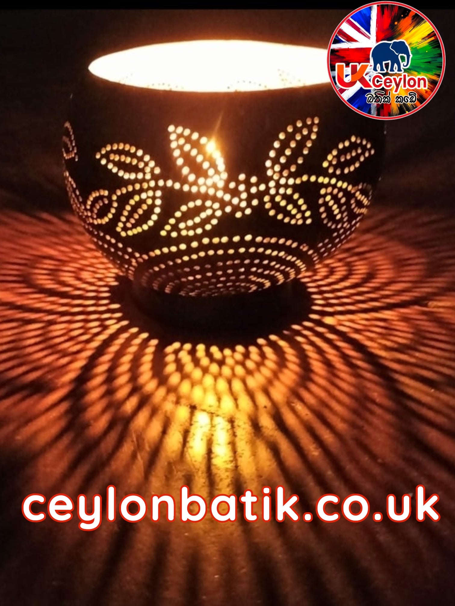 Ceylon Glow Coconut Shell Candle Holder