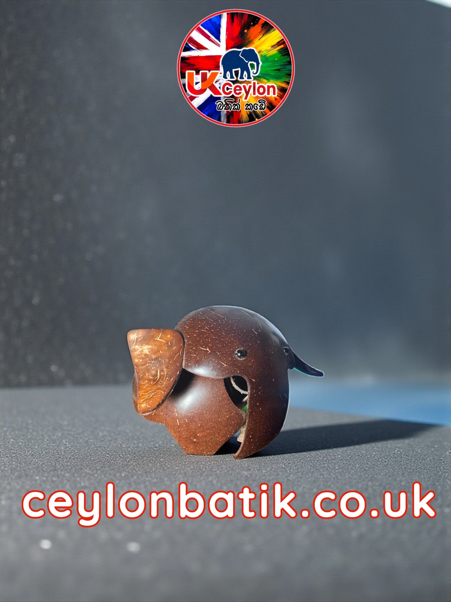 CocoNod Artisan Elephant Décor | ඔලුව හොල්ලන අලි පැටව – පොල්කටු වලින් සාදන ලද