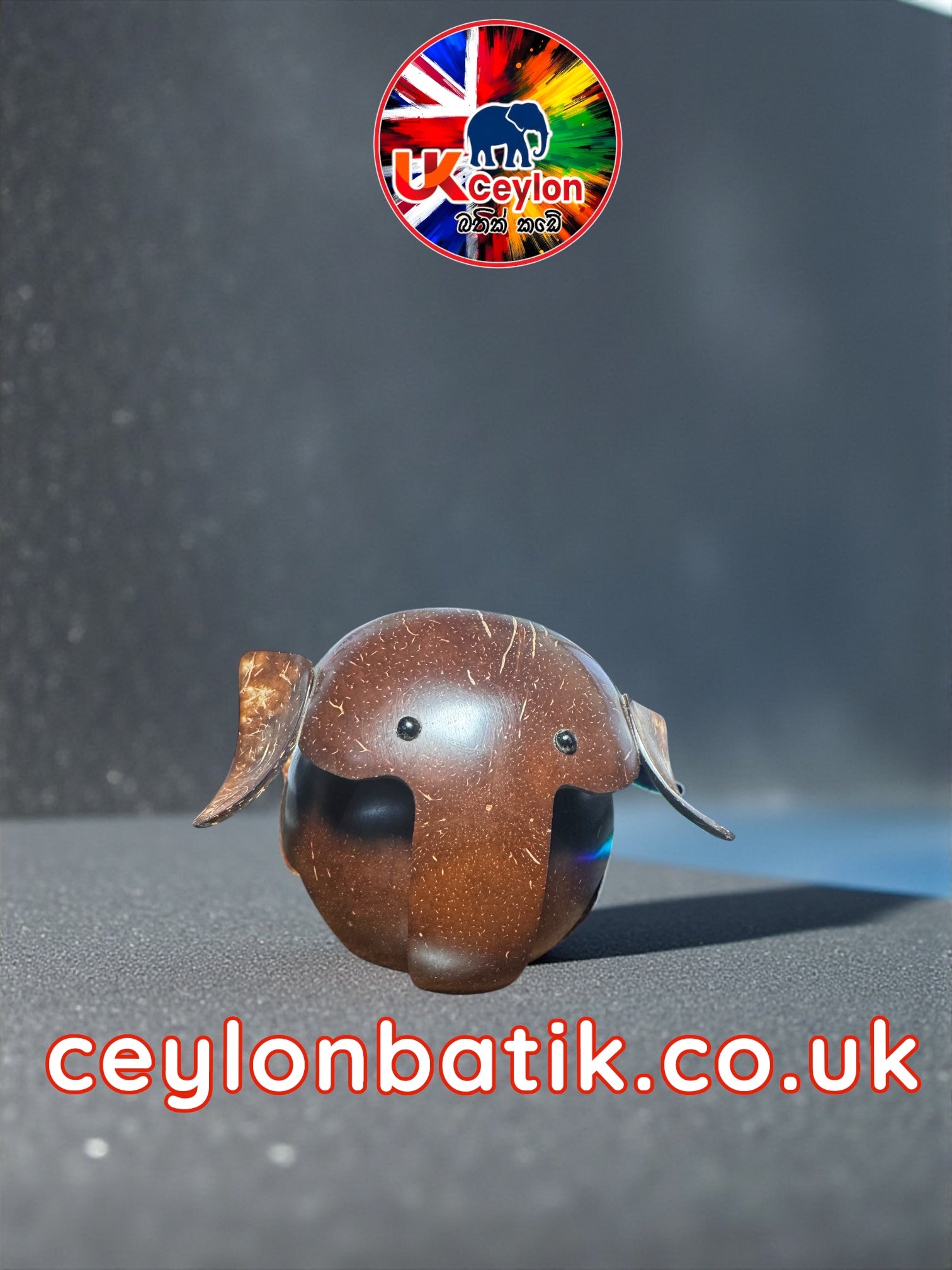 CocoNod Artisan Elephant Décor | ඔලුව හොල්ලන අලි පැටව – පොල්කටු වලින් සාදන ලද