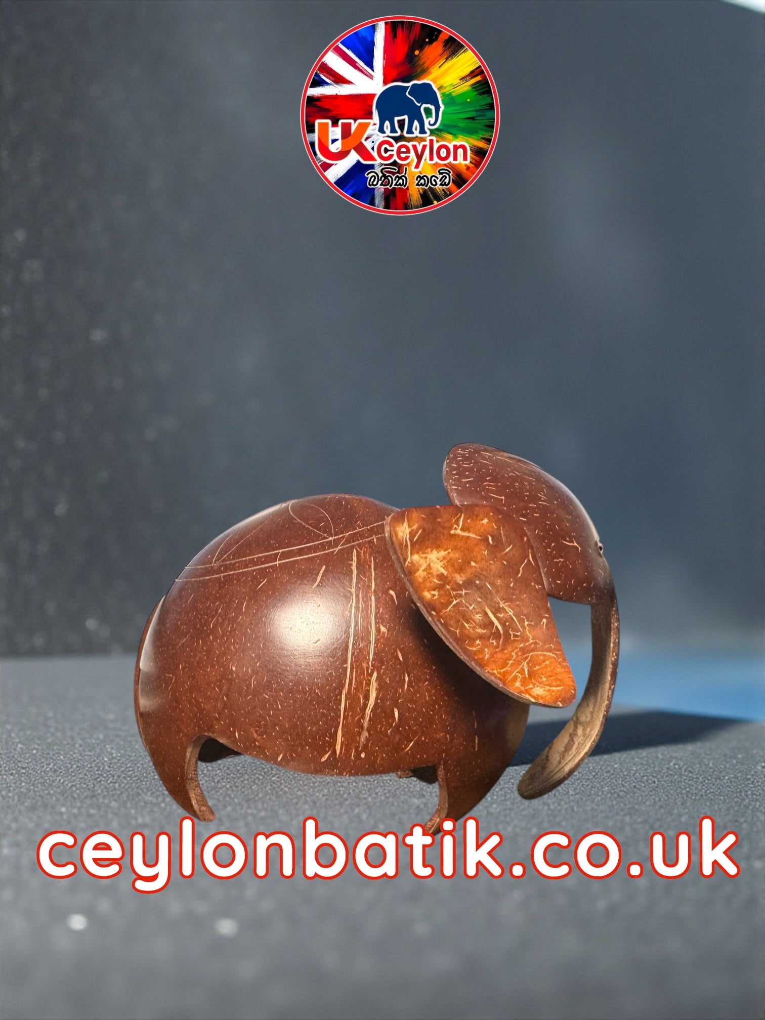 CocoNod Artisan Elephant Décor | ඔලුව හොල්ලන අලි පැටව – පොල්කටු වලින් සාදන ලද