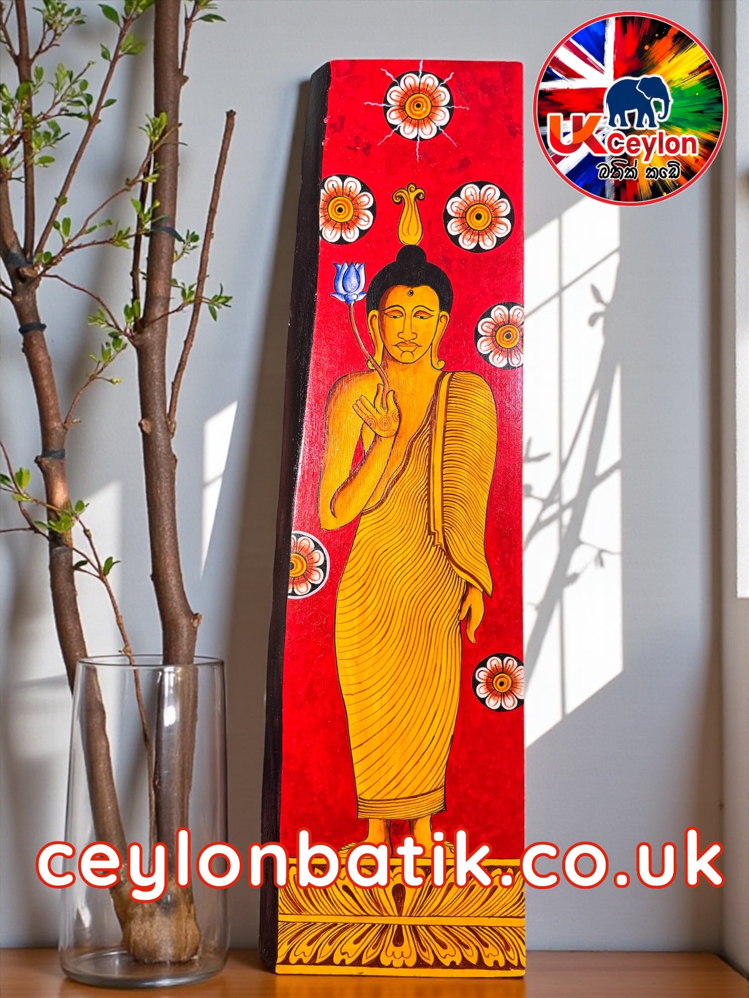 Sri Lanka Heritage Buddha Wall Décor | Ceylon Serenity Buddha Wooden Wall Art
