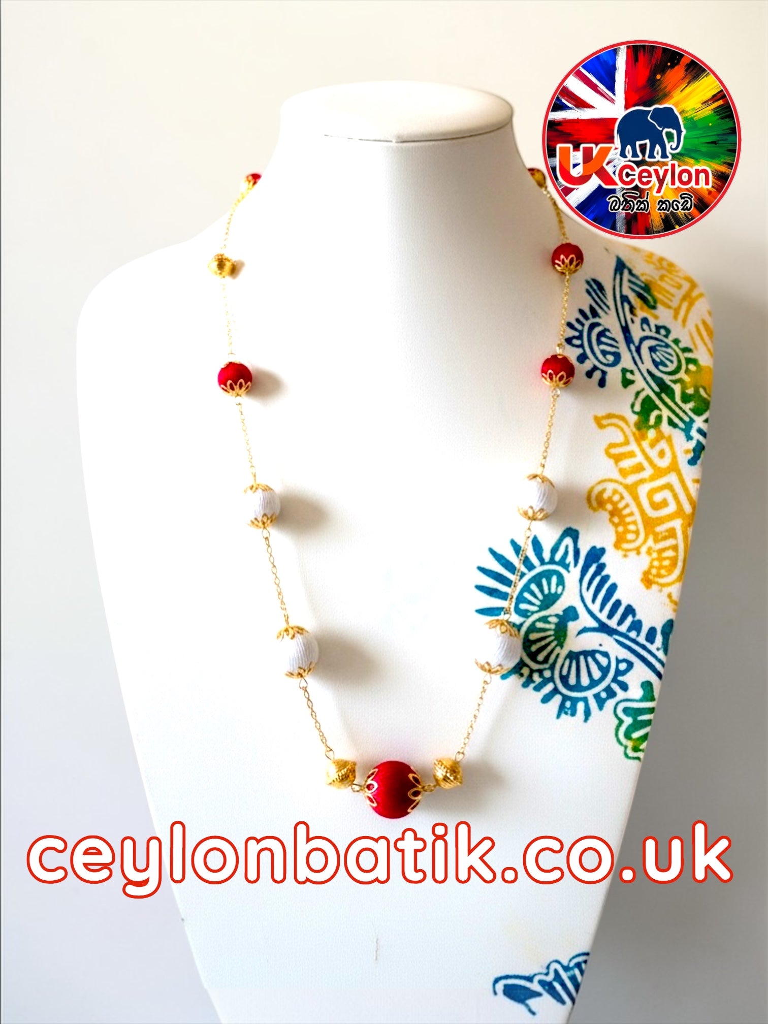 Ceylon Royal Agasthi Necklace – Handmade Silk Thread Kandyan Jewellery (තනිපොට අගස්ති – Kandyan Style)