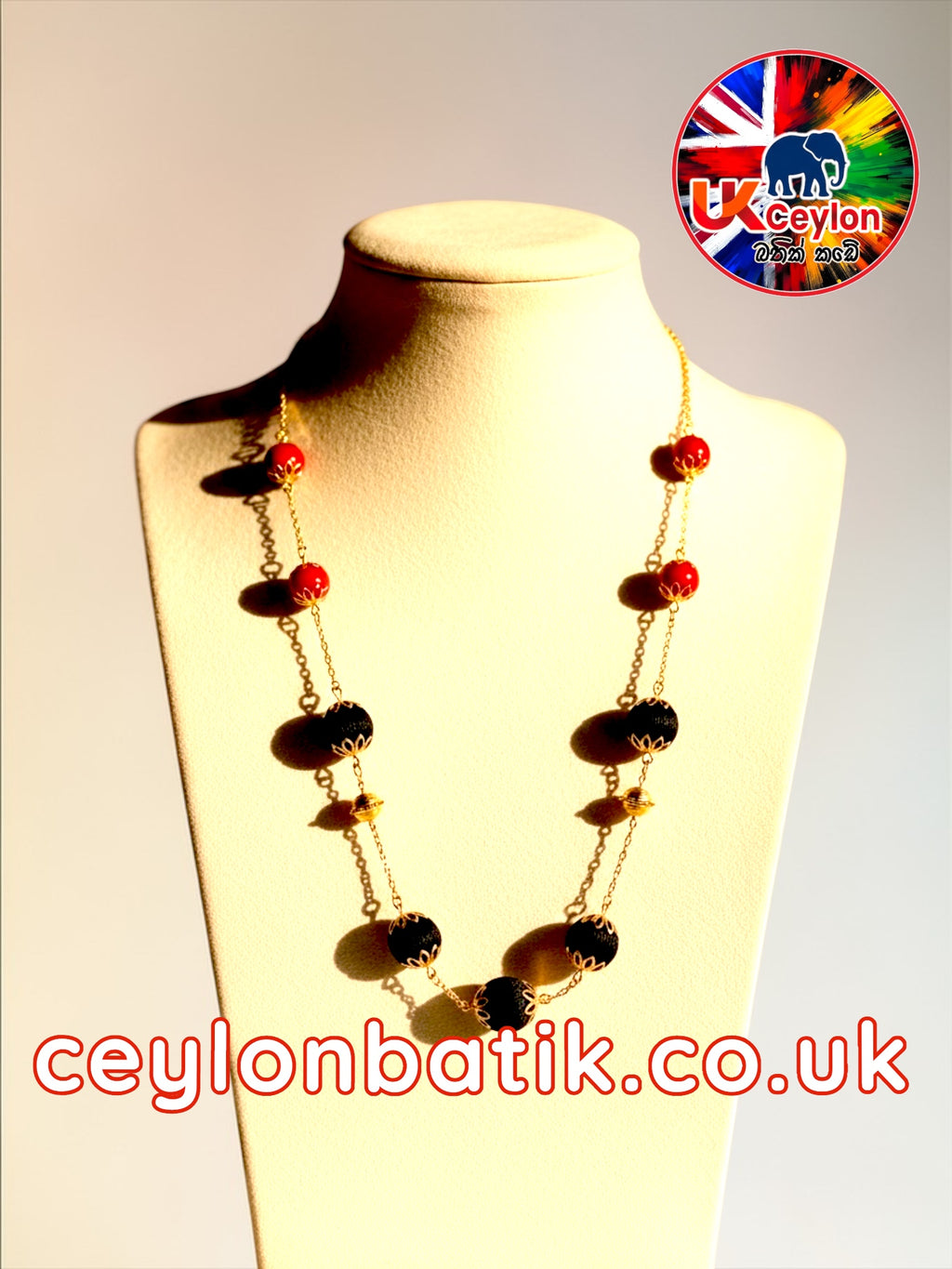 Ceylon Royal Agasthi Necklace – Handmade Silk Thread Kandyan Jewellery (තනිපොට අගස්ති – Kandyan Style)