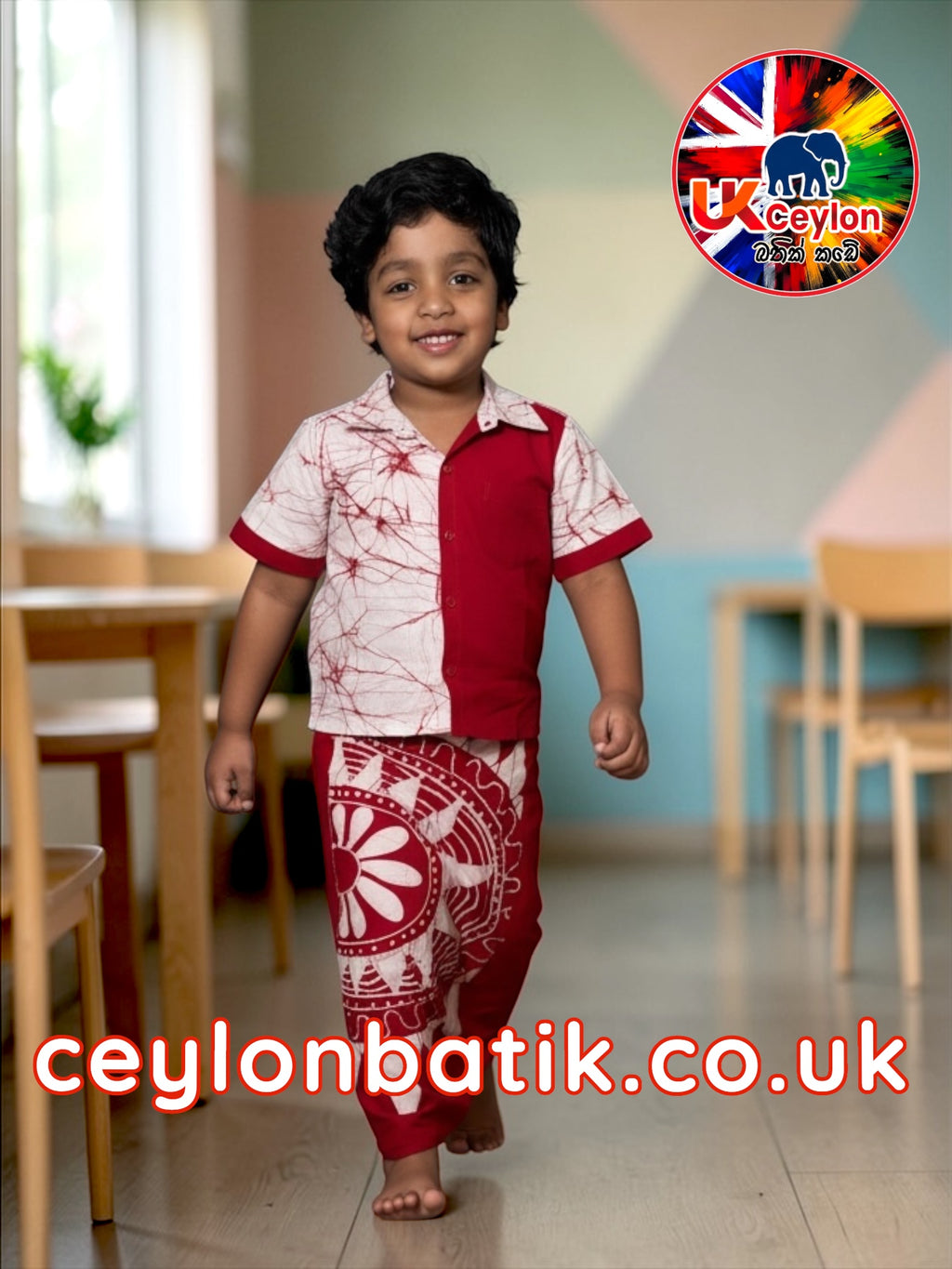 Avurudu Little Prince Batik Sarong & Shirt Set  (aged 6–9) | Awurudu Edition 2026