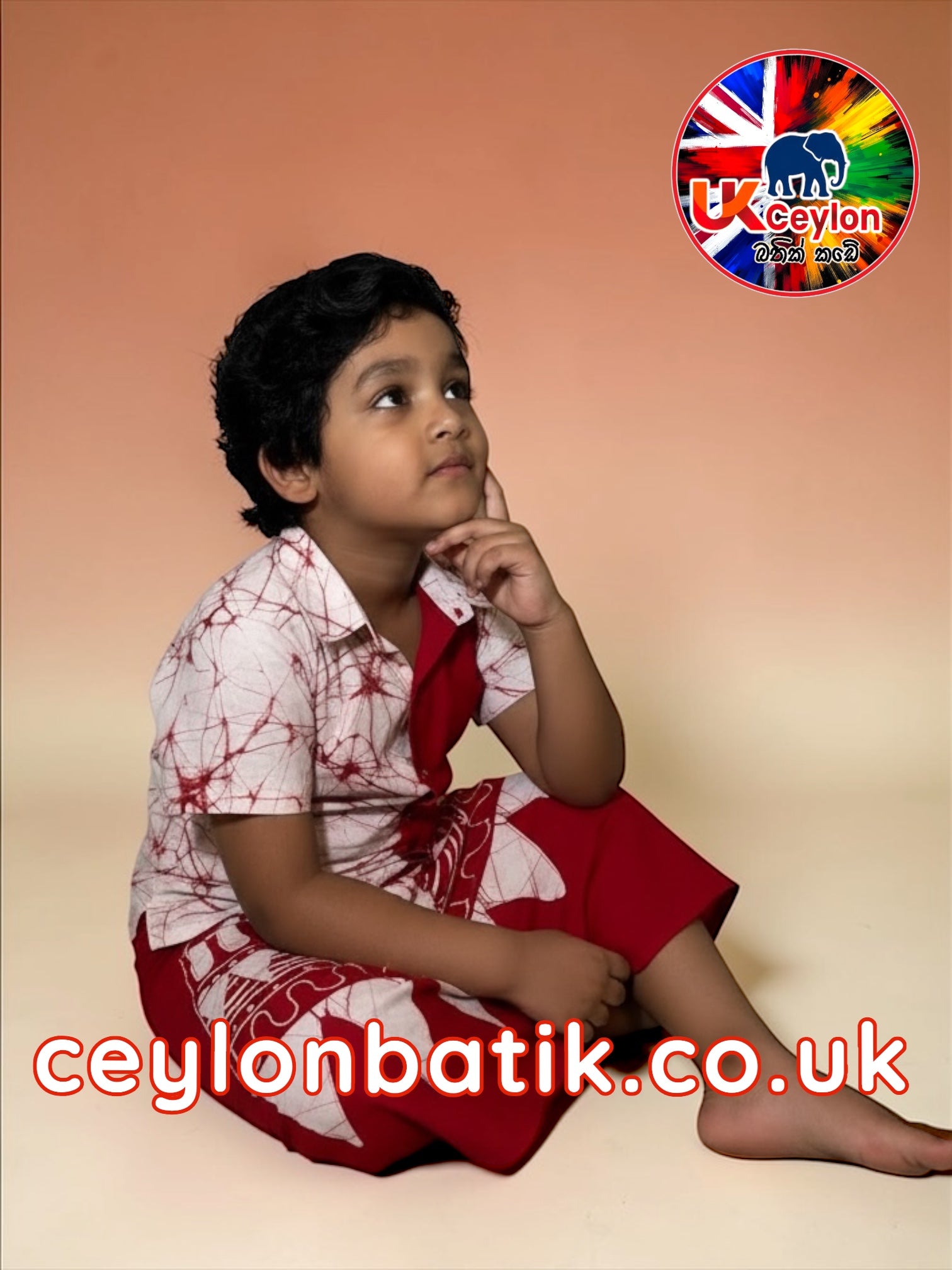 Avurudu Little Prince Batik Sarong & Shirt Set  (aged 6–9) | Awurudu Edition 2026