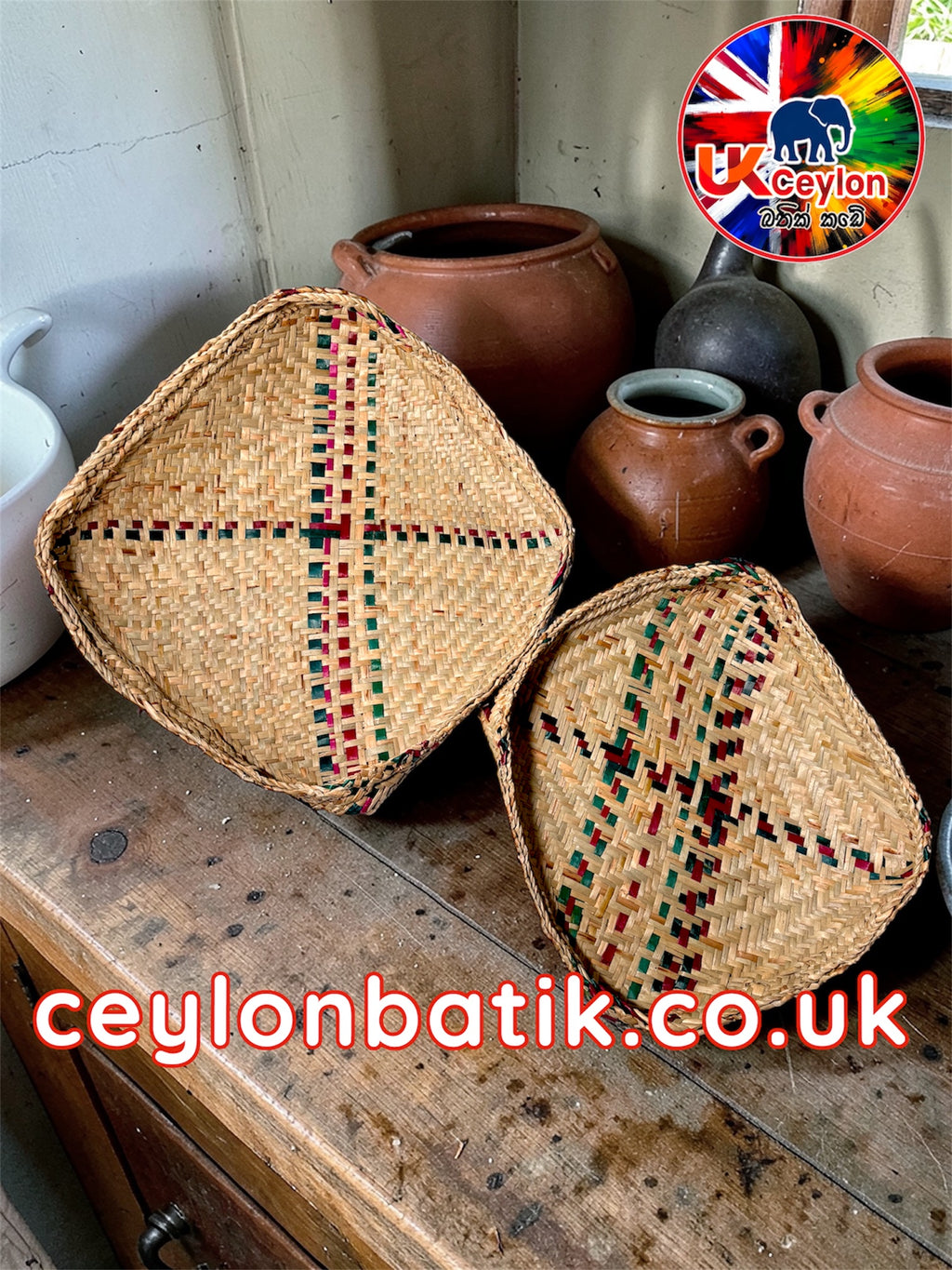 Handwoven Pan Basket 15-16" | අඟල් 15-16 පං වට්ටිය | අවුරුදු කිරිබත් වට්ටි