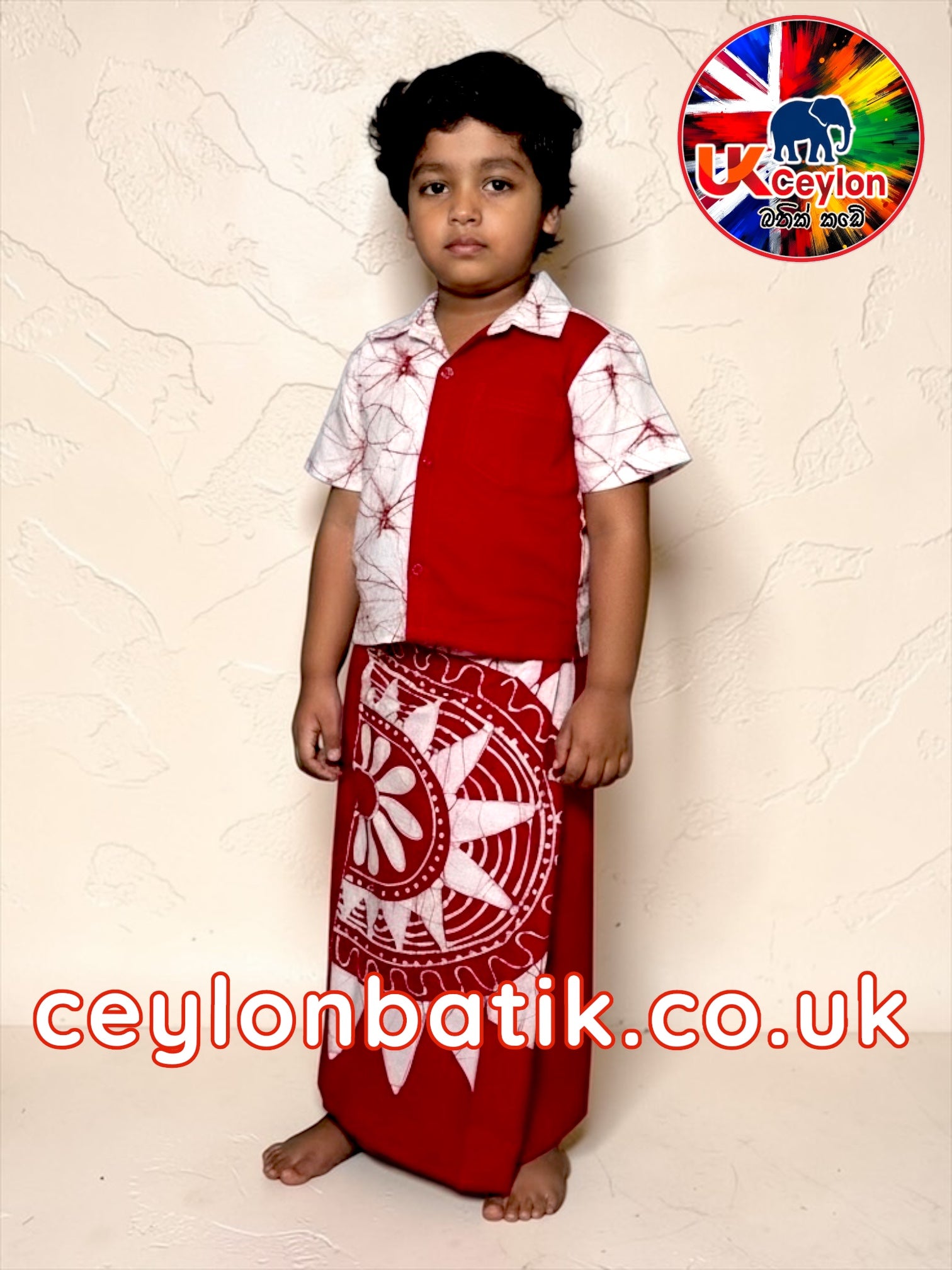 Little Prince Batik Sarong & Shirt Set  (aged 6–9) | Awurudu Edition 2026