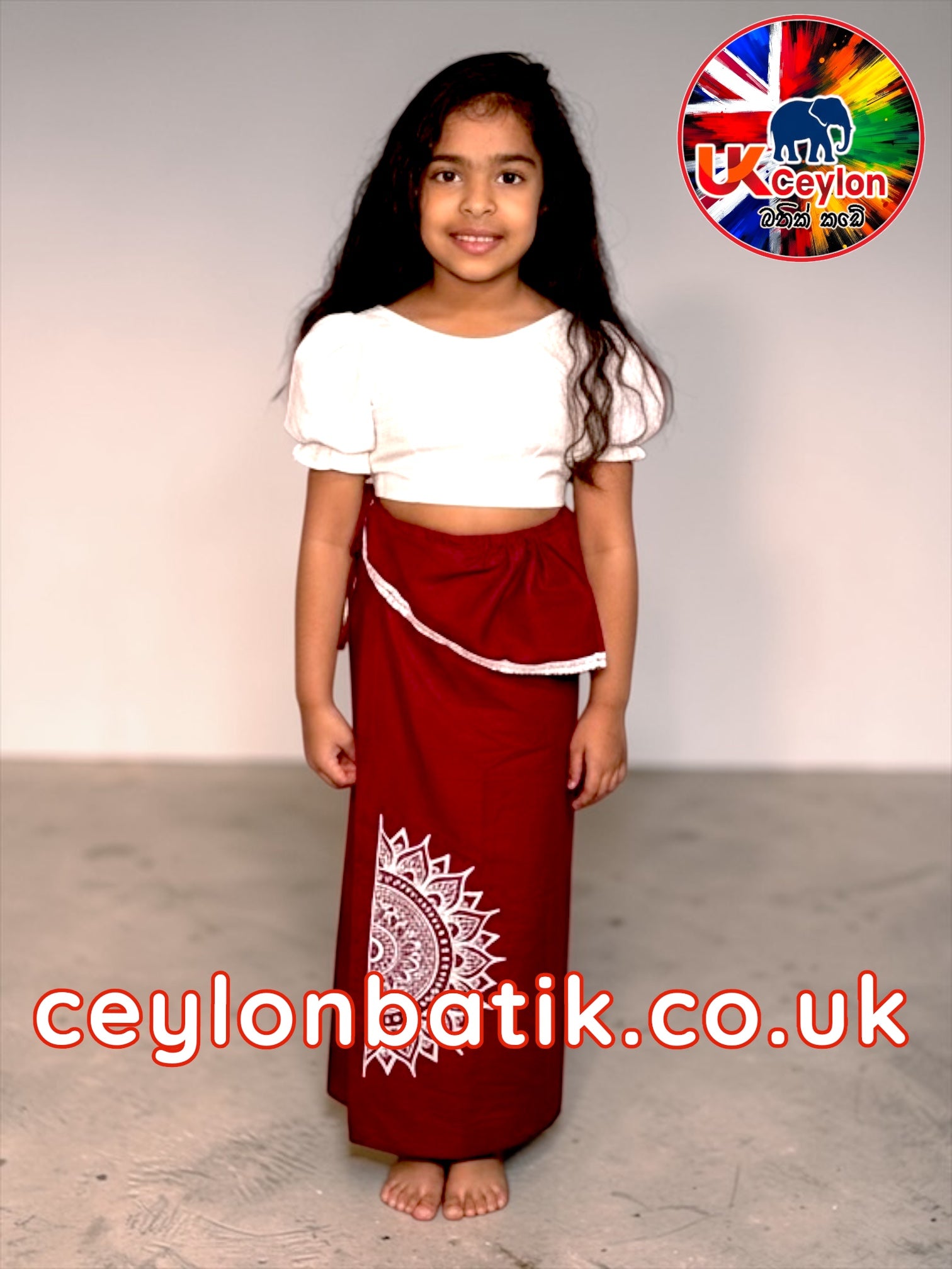 Little Ceylon Princess – Girls Cultural Dress (Lungi Only)