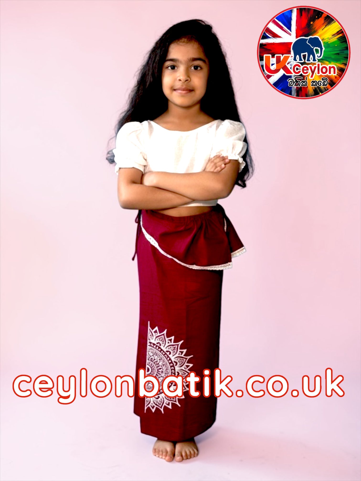 Little Ceylon Princess – Girls Cultural Dress (Lungi Only)