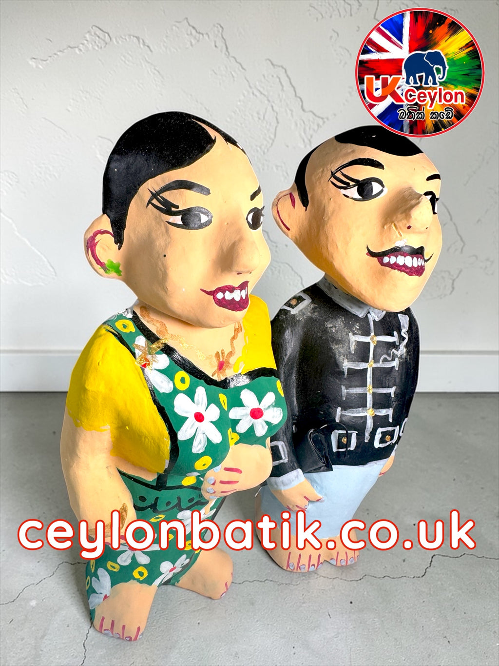 Ceylon Village Charm – Gamarala & Gama Hamine Couple Figurine ගමරාල & ගම හමිනේ ජෝඩුව