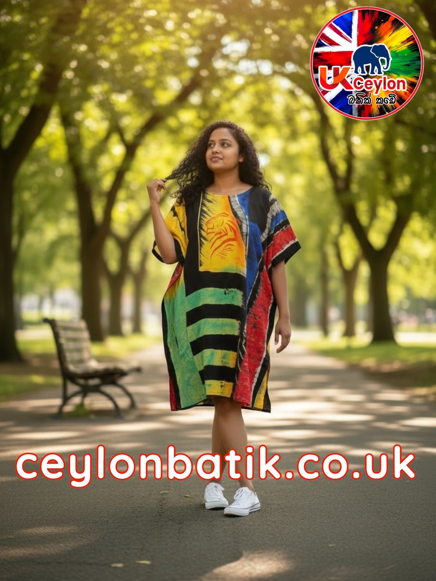 Handcrafted Batik Short Frock – UK & Sri Lanka Flag Edition