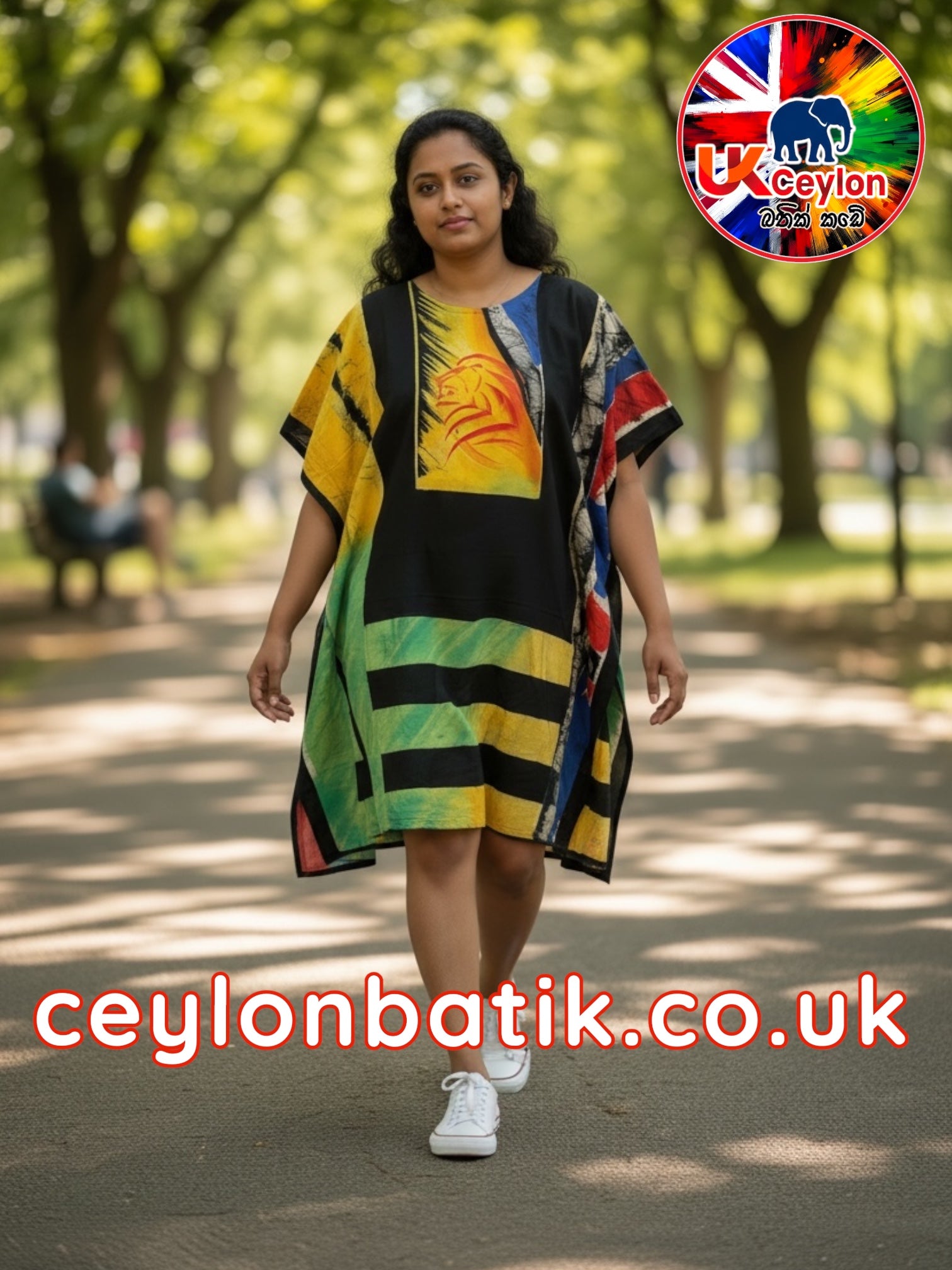 Handcrafted Batik Short Frock – UK & Sri Lanka Flag Edition
